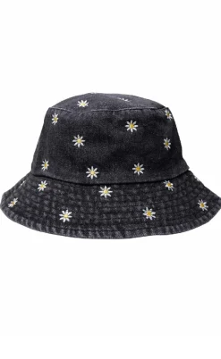 Black Colour Bøllehat - Daisy - Black