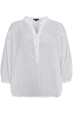 Black Colour Bluse - Frida - White
