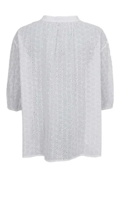 Black Colour Bluse - Frida - White