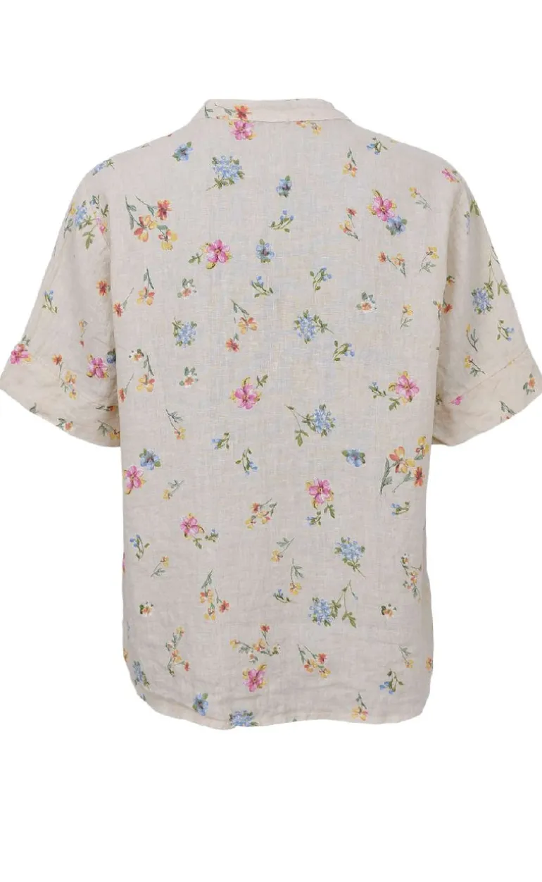 Black Colour Bluse - Melina - Flower
