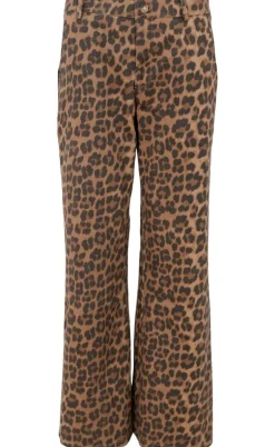 Black Colour Bukser - Abbie - Leopard