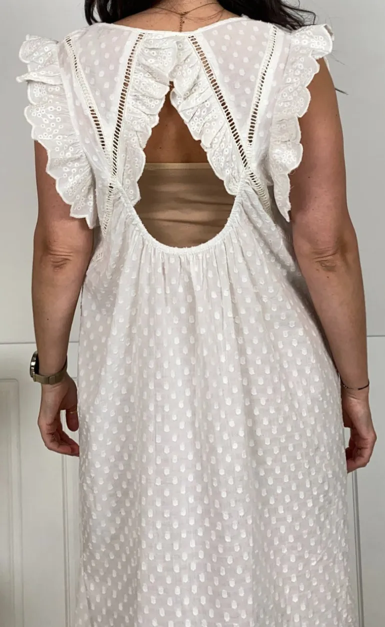 Black Colour Kjole - Mie Frill - White