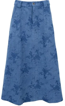 Black Colour Nederdel - Fiola - Denim Blue