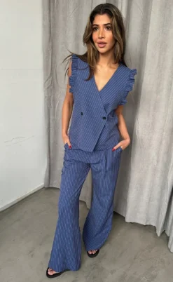 Continue Vest - Lydia - Blue Stripe