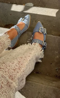 Copenhagen Shoes Ballerinaer - Future Vibes - Blue Denim