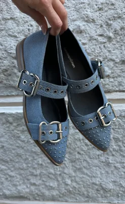 Copenhagen Shoes Ballerinaer - Future Vibes - Blue Denim