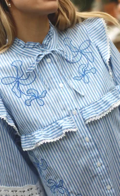 Cras Skjorte - Cody - White Blue Stripe