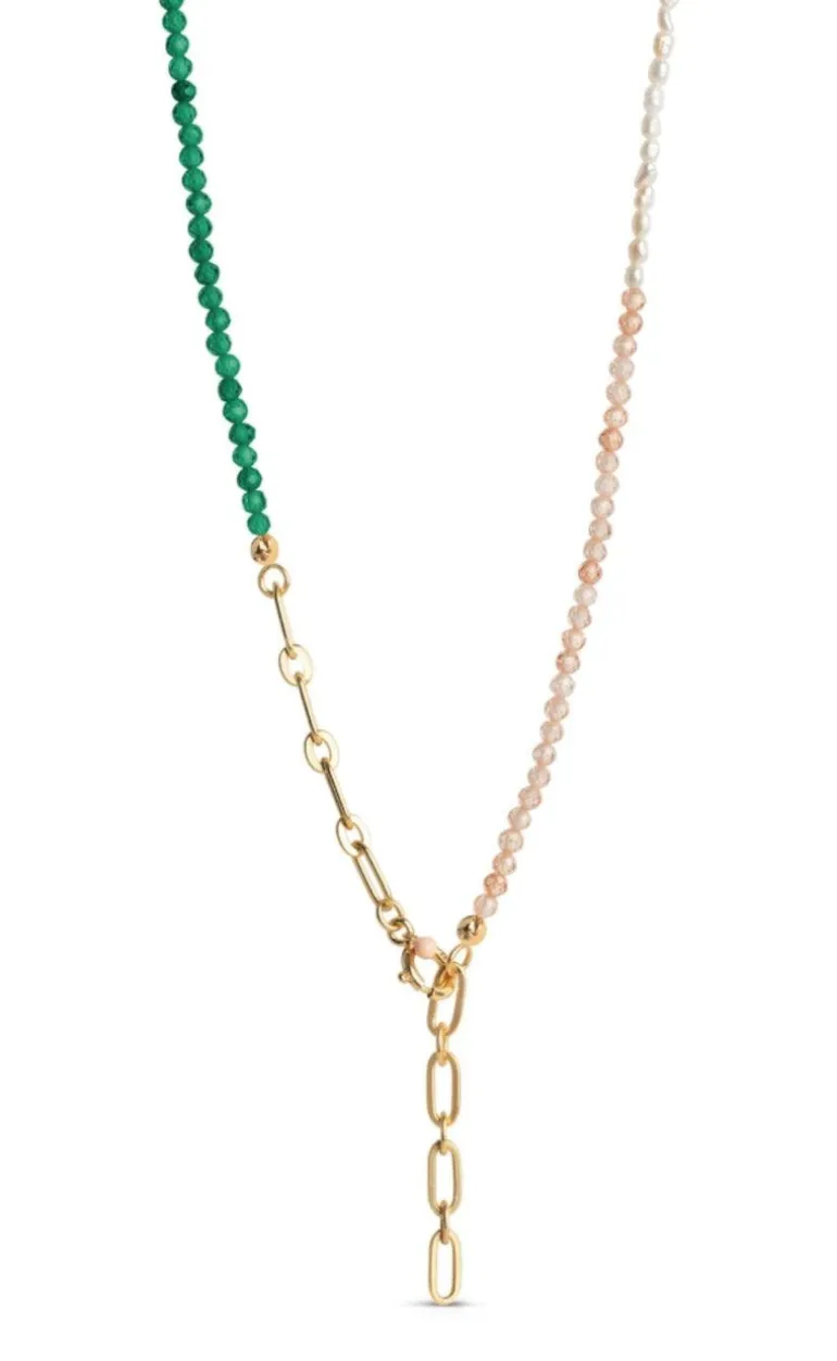 ENAMEL Copenhagen Halskæde - Gabriella - Green/Peach/Pearl