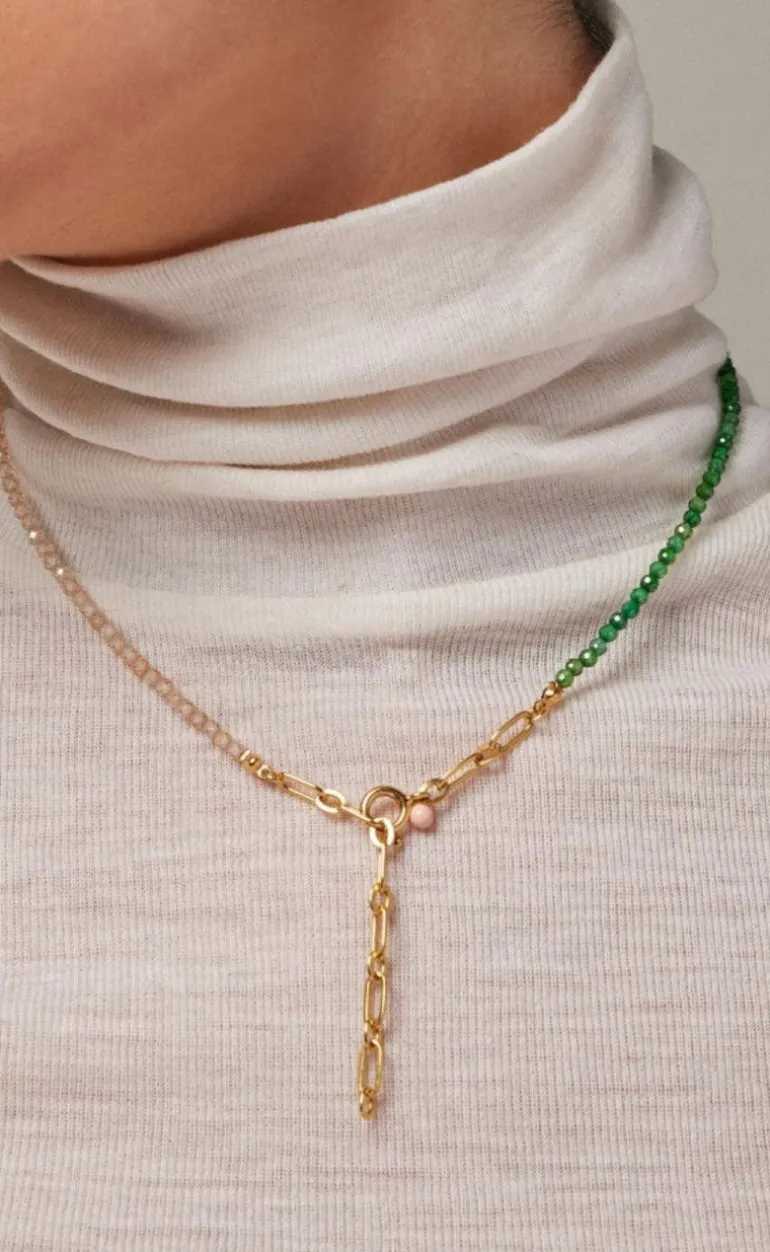 ENAMEL Copenhagen Halskæde - Gabriella - Green/Peach/Pearl