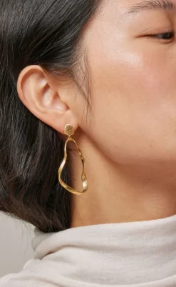 Enamel Ørering - Aloma Large - Gold Colour