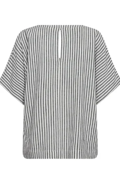 Freequent Bluse - Lavisco - Star Off-white w. Navy Blazer