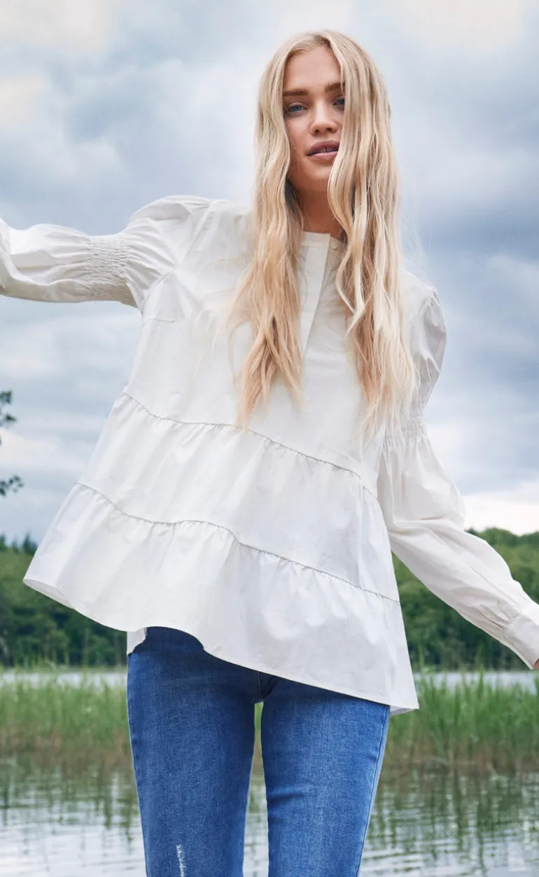 Freequent Bluse - Rhinay - Off White