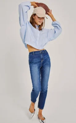Freequent Bukser - Jane - Medium Blue Denim