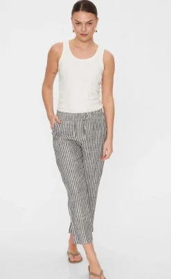Freequent Bukser - Lava - Black W. Off White