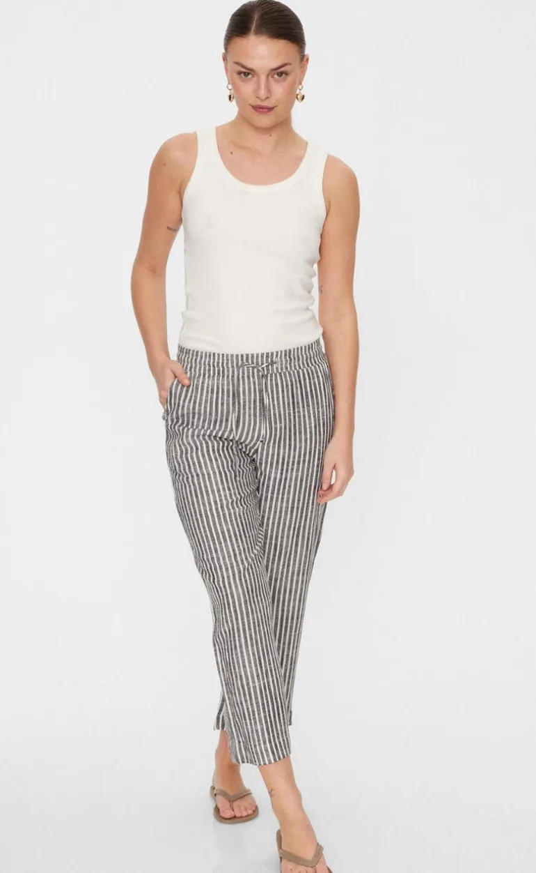 Freequent Bukser - Lava - Black W. Off White
