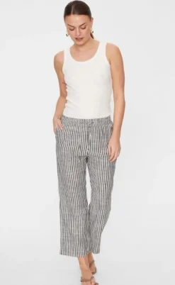 Freequent Bukser - Lava - Black W. Off White