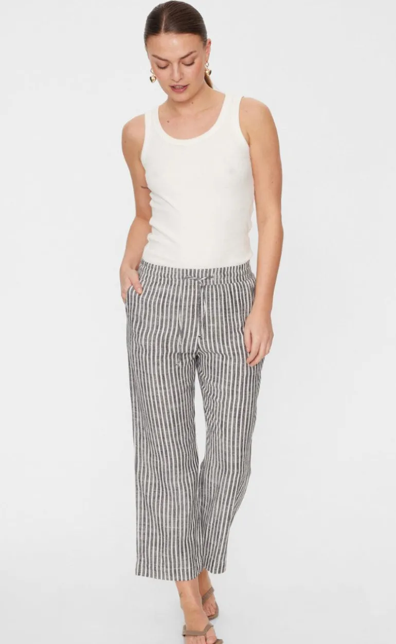 Freequent Bukser - Lava - Black W. Off White