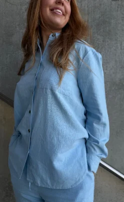 Freequent Bukser - Lava  - Chambray Blue