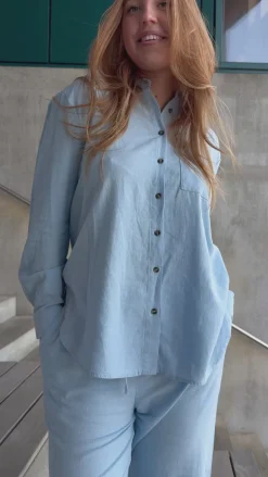 Freequent Bukser - Lava  - Chambray Blue