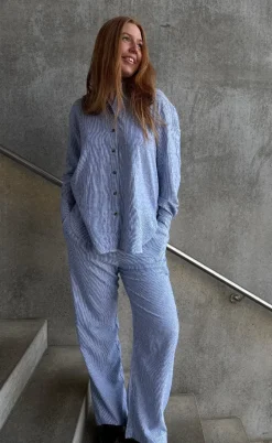 Freequent Bukser - Lava  - Off White w. Nebulas Blue