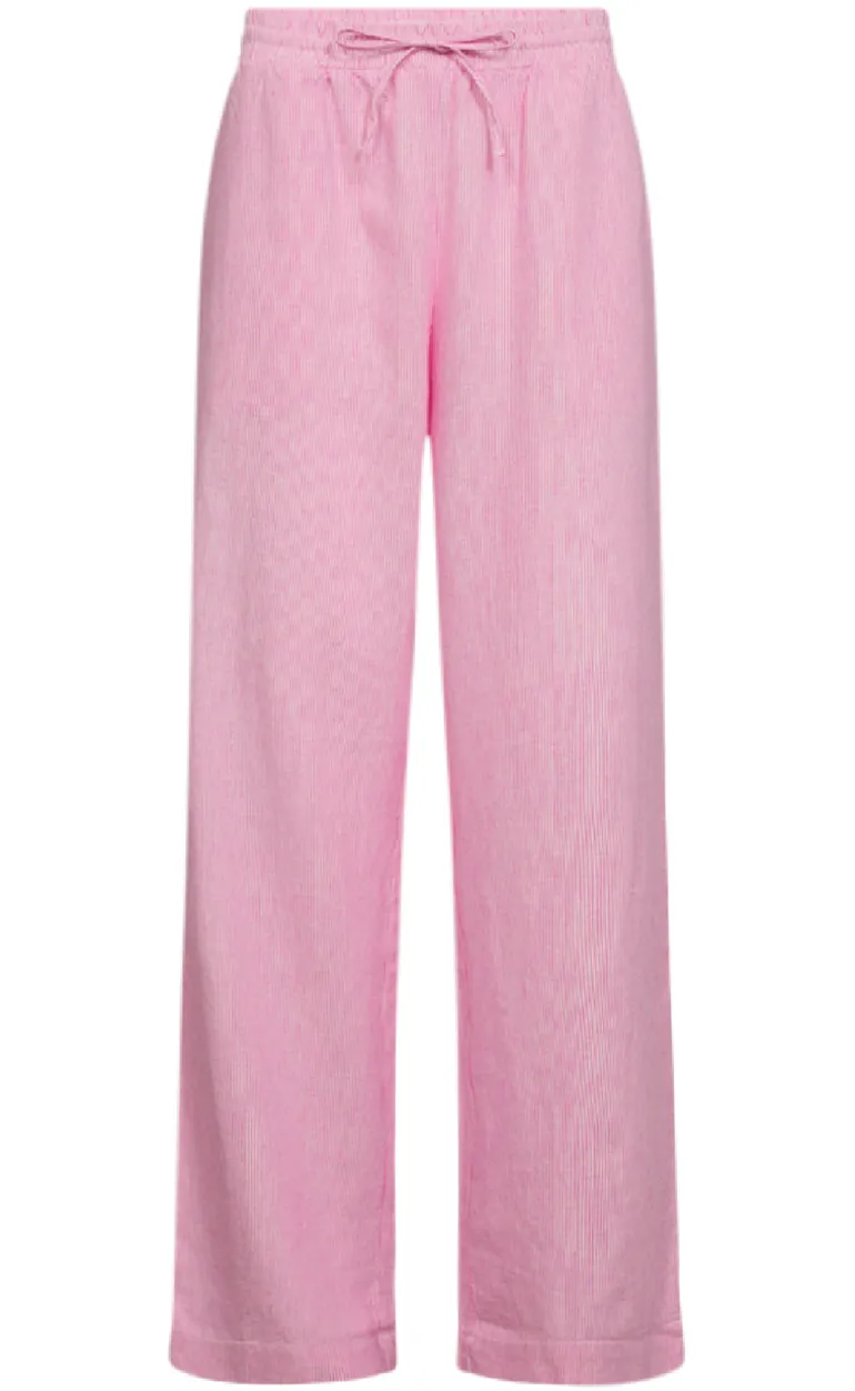 Freequent Bukser - Lava - Off White w. Fuchsia Pink