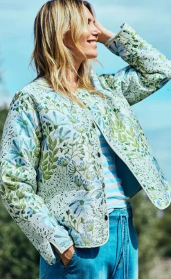 Freequent Jakke - Flowa - Chambray Blue w. Moonbeam