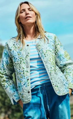Freequent Jakke - Flowa - Chambray Blue w. Moonbeam
