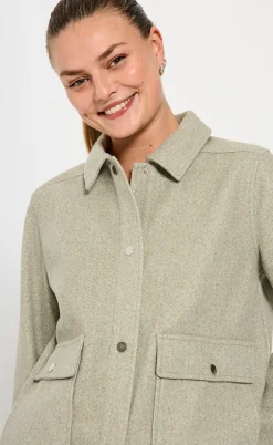 Freequent Jakke - Yanna - Deep Lichen Green Mel.