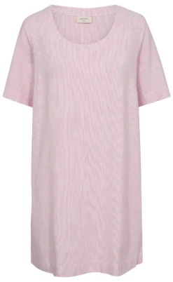 Freequent Kjole - Lava - Off-white w. Fuchsia Pink