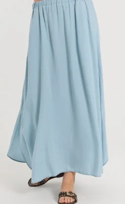 Freequent Nederdel - Carly - Light Blue Denim