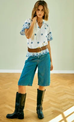 Freequent Shorts - Cinda - Medium Blue Denim