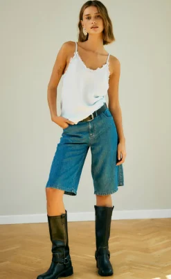 Freequent Shorts - Cinda - Medium Blue Denim