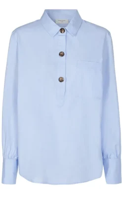 Freequent Skjorte - Flynn - Chambray Blue