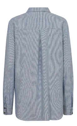 Freequent Skjorte - Lava - Off-white w. Nebulas Blue