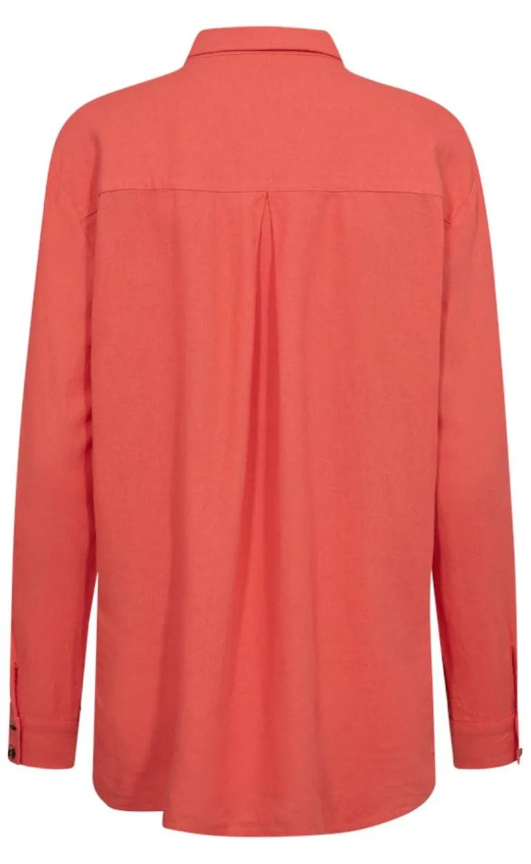 Freequent Skjorte - Lava Simple - Hot Coral