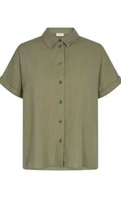 Freequent Skjorte - Lava SS - Deep Lichen Green