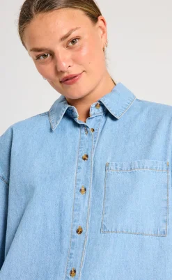 Freequent Skjorte - Lisea - Light Blue Denim