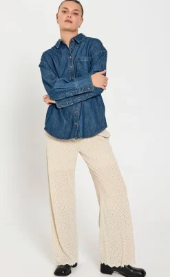Freequent Skjorte - Lisea - Medium Blue Denim