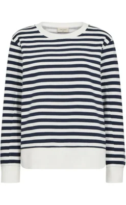 Freequent Striktrøje - Fiffi - Off-white w- Navy Blazer