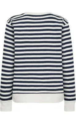 Freequent Striktrøje - Fiffi - Off-white w- Navy Blazer