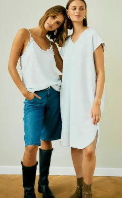 Freequent Top - Renna - Light Blue Denim