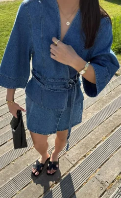 Global Funk Bluse - Merie SS - Vintage Blue Wash