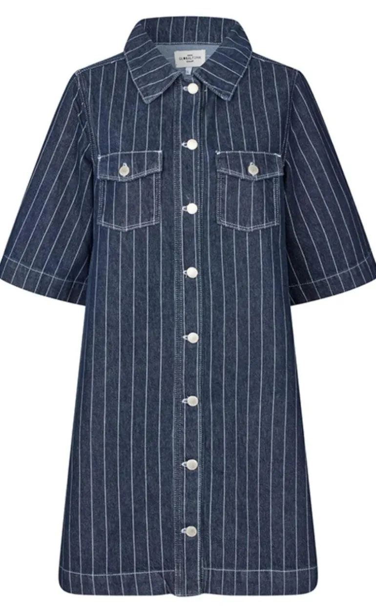 Global Funk Kjole - Mira-G - Navy Pinstripe