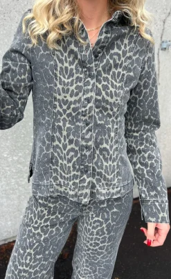 Global Funk Skjorte - Firola-G - Dark Leopard Mist