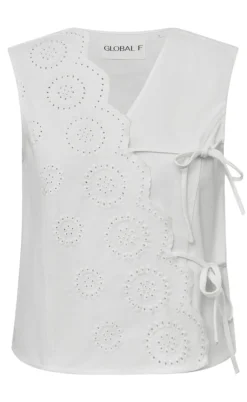 Global Funk Top - Ciana Scallop-G - White