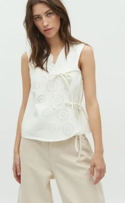 Global Funk Top - Ciana Scallop-G - White