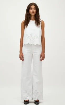 Global Funk Top - Rihne Scallop-G - White