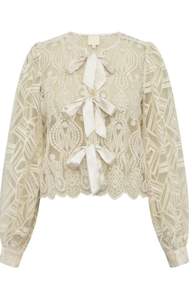 Gossia Bluse - Siv - Creme