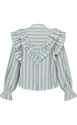 Gossia Skjorte - Coco - Blue/Offwhite Stripes