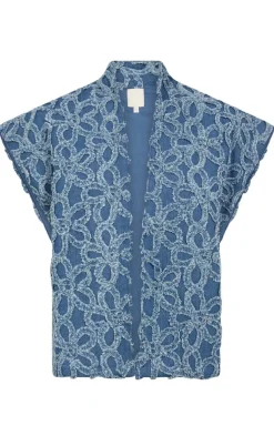 Gossia Vest - Nena - Denim Flowers